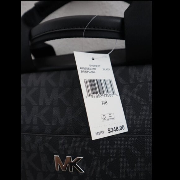 Michael Kors - Unisex Black/Grey Monogram Briefcase “Everett” - Retail $348 NWTs - Picture 5 of 5
